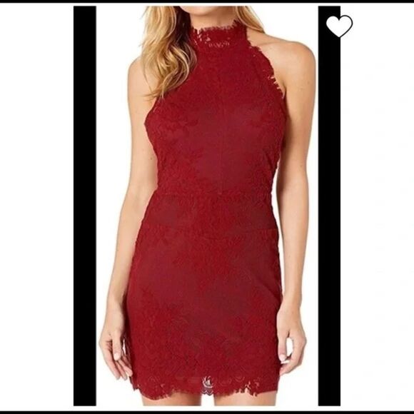 Intimately Free People Harper Highneck Lace Slip dress in red wine - XS - Picture 1 of 9